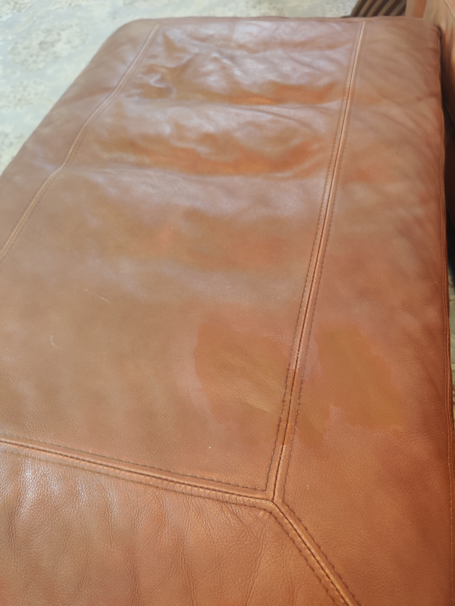 Leather couch after restoration